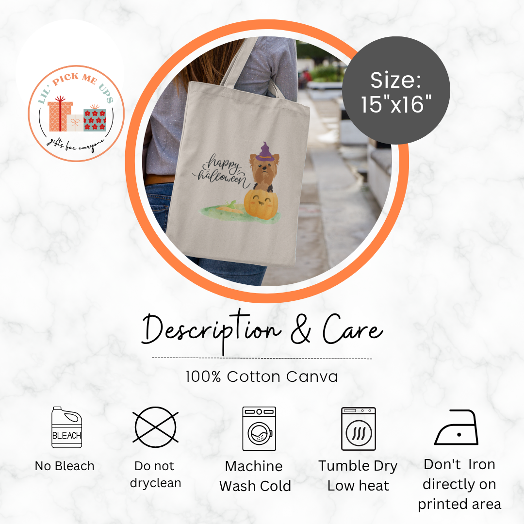 Halloween Yorkshire Dog Tote Bag