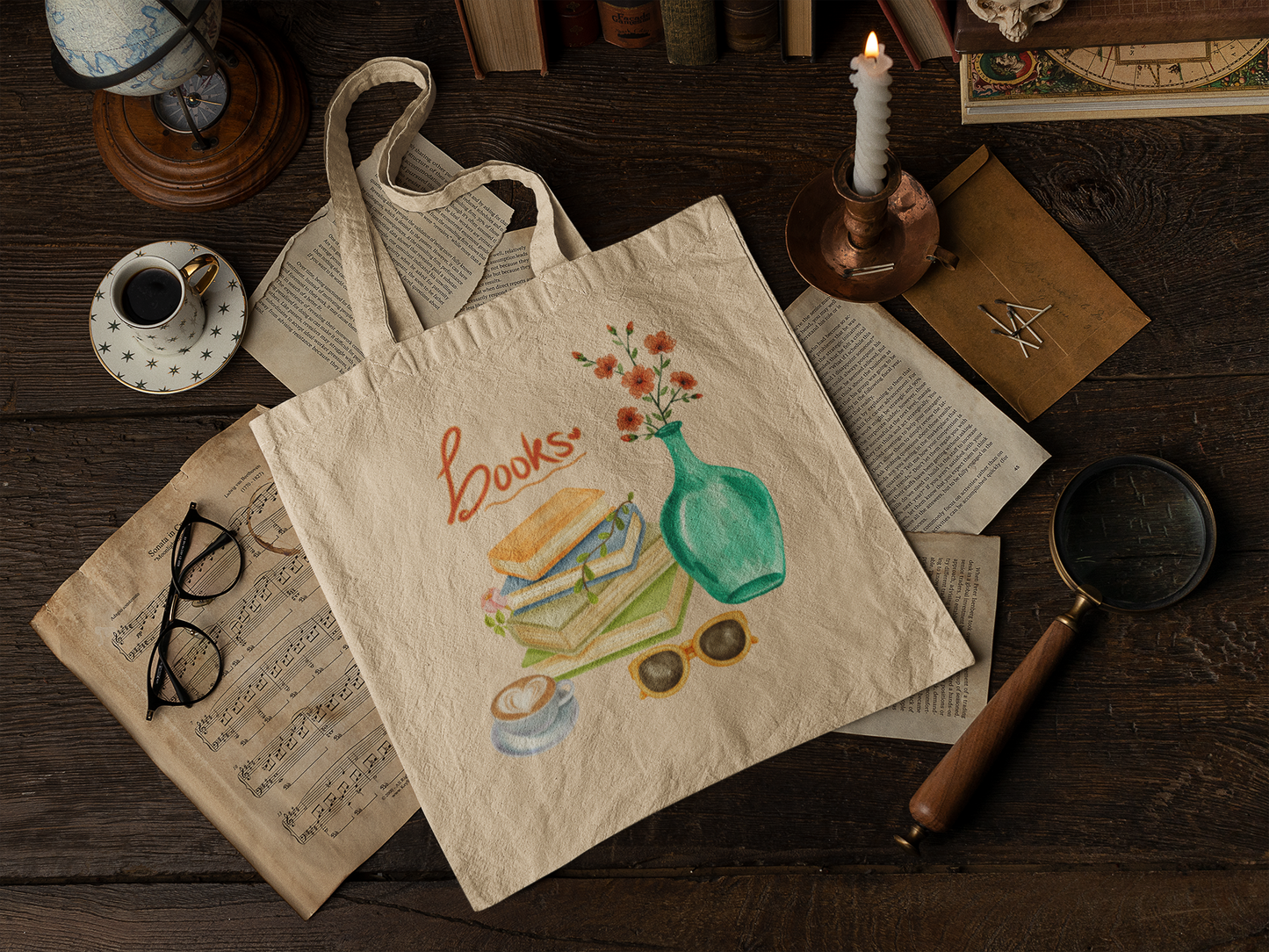 Books Natural Tote Bag