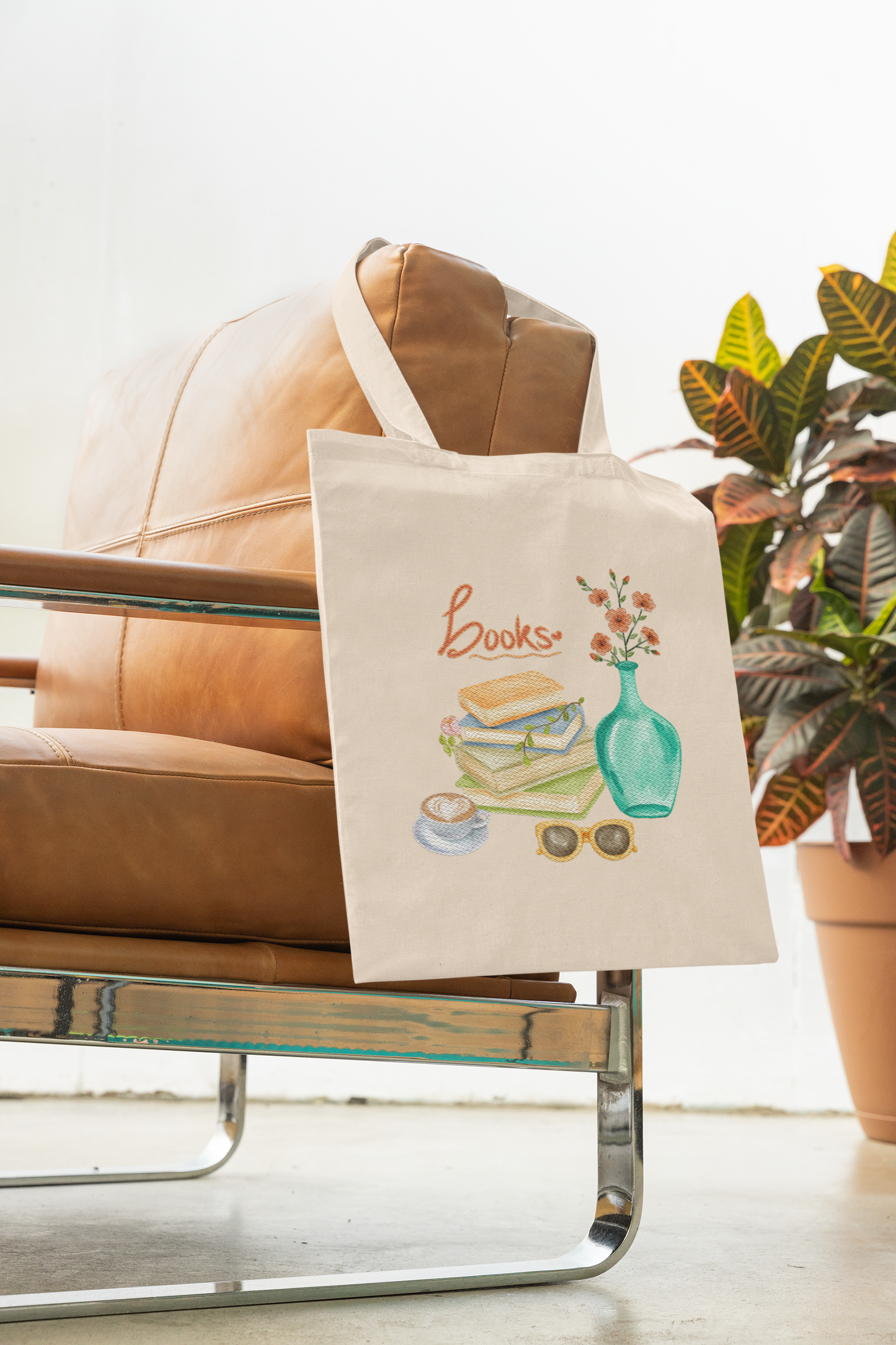 Books Natural Tote Bag