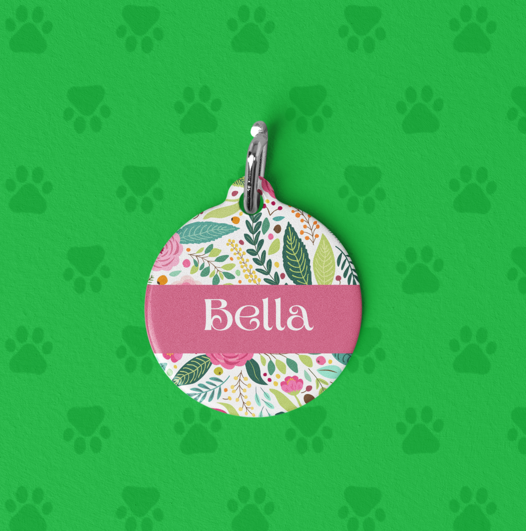 Pet Tag - Floral Pet Id Tag