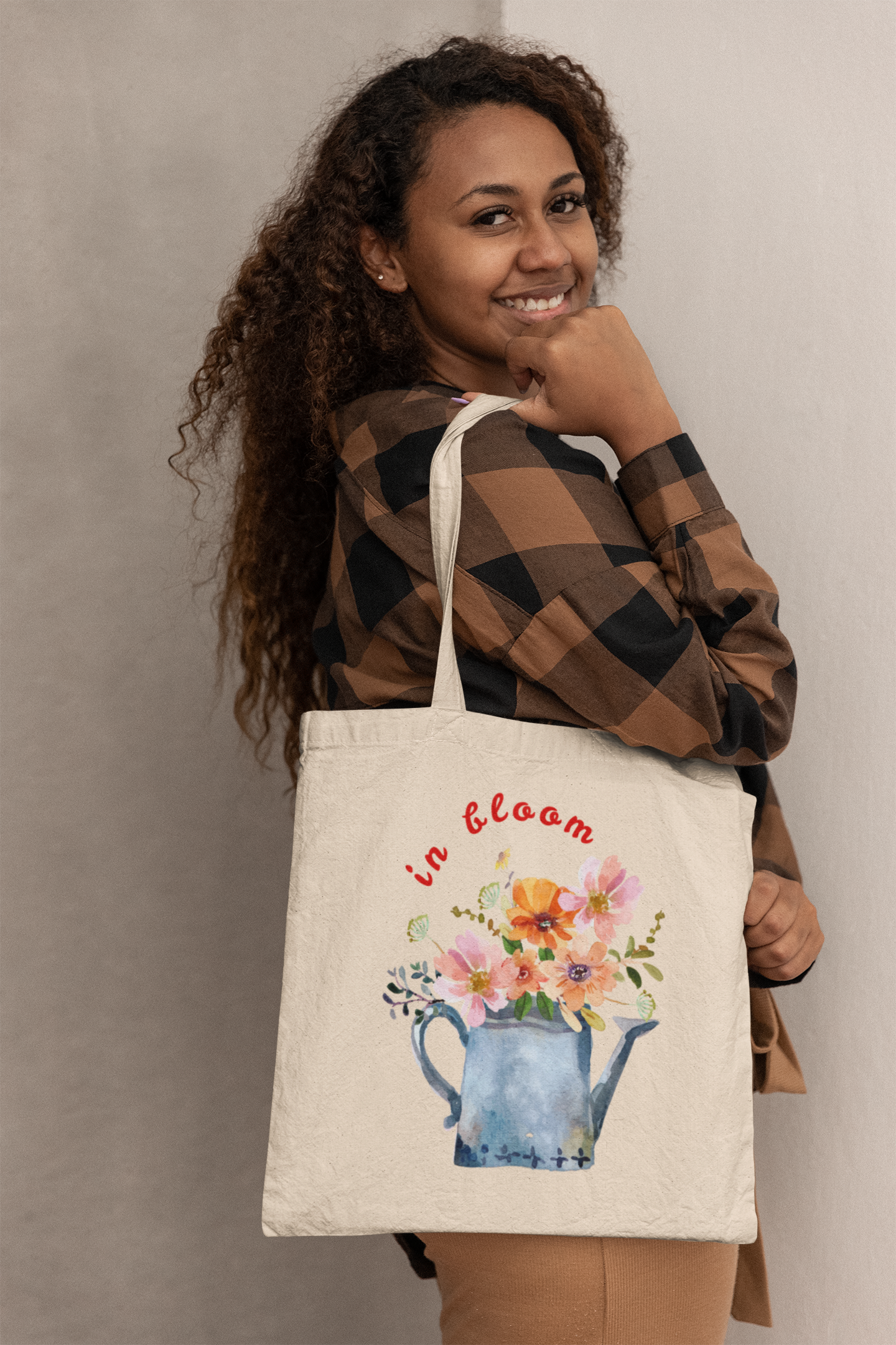 In bloom Natural Cotton Canva Floral Tote Bag