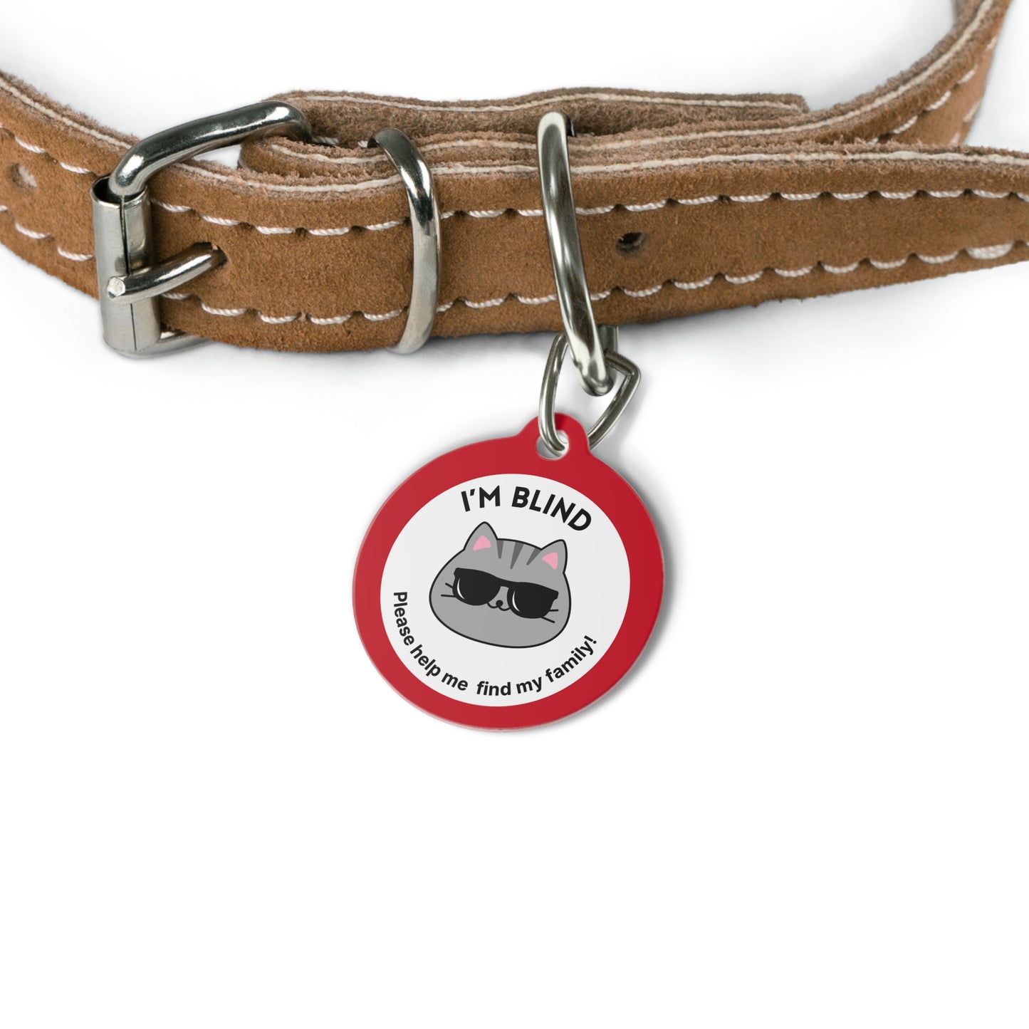 Pet Tag - Medical ID Tag for Blind Cats