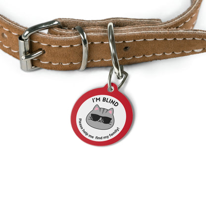 Pet Tag - Medical ID Tag for Blind Cats