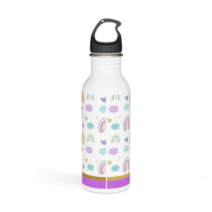 Personalized Water Bottle with Rainbows 20oz