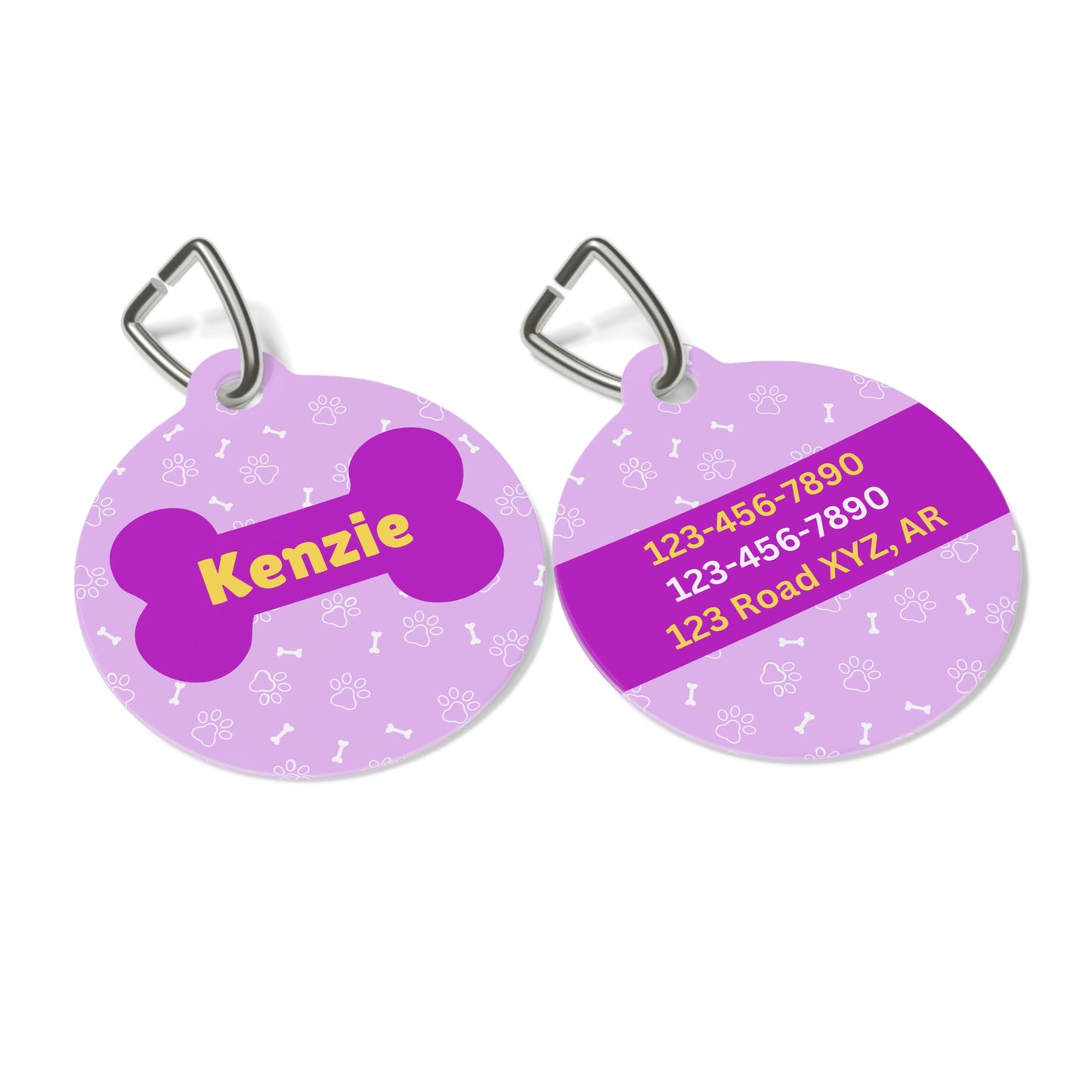 Pet Tag - Purple Dog Bone