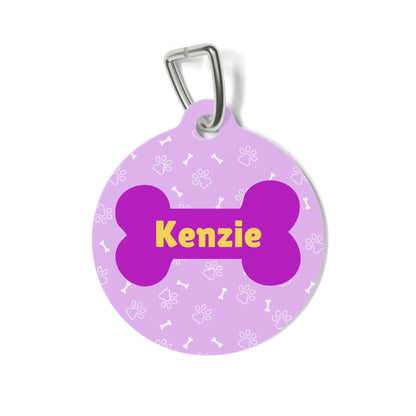 Pet Tag - Purple Dog Bone