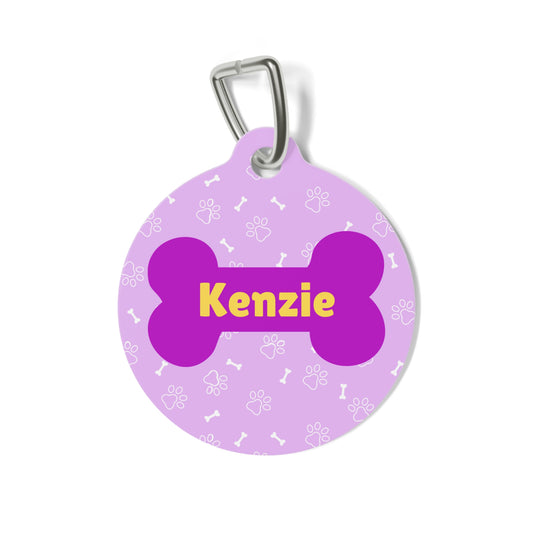 Pet Tag - Purple Dog Bone