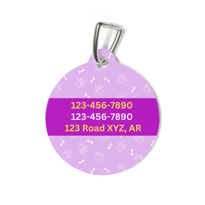 Pet Tag - Purple Dog Bone