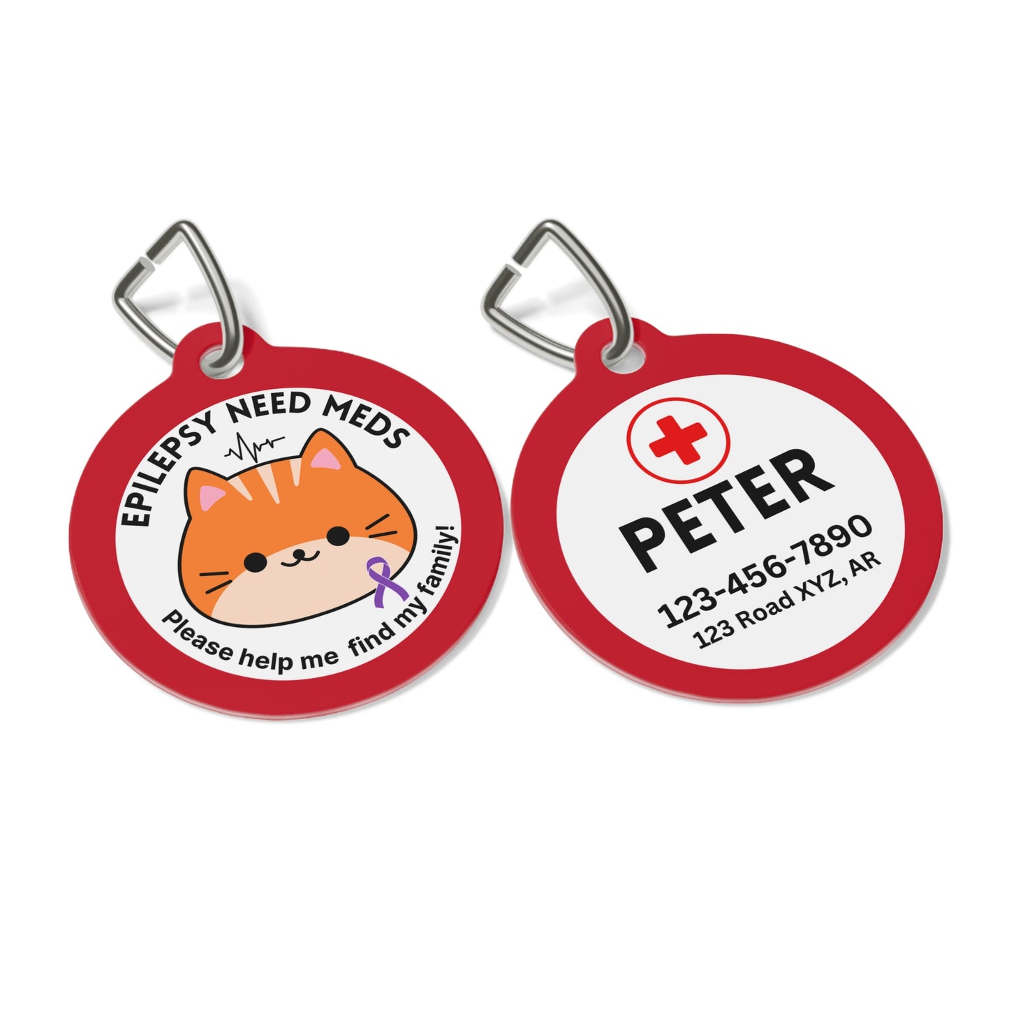 Medical Pet Tag for Cats with Epilepsy