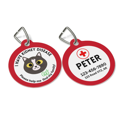 Pet Tag - Personalized Kidney Disease Medical Alert Cats