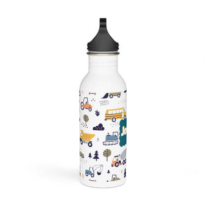 Personalized Children's Water Bottle with Truck Pattern 20oz