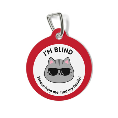 Pet Tag - Medical ID Tag for Blind Cats