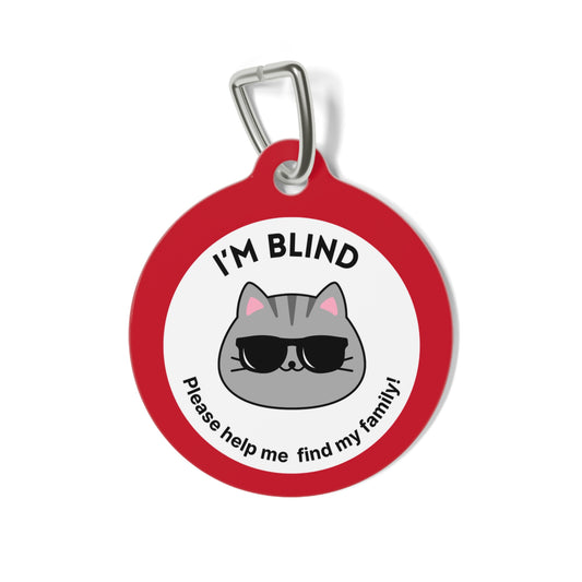 Pet Tag - Medical ID Tag for Blind Cats