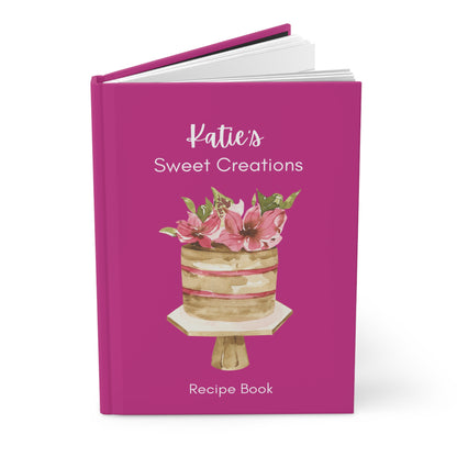 Personalized Journal "Sweet Creations" Hardcover Recipe Book
