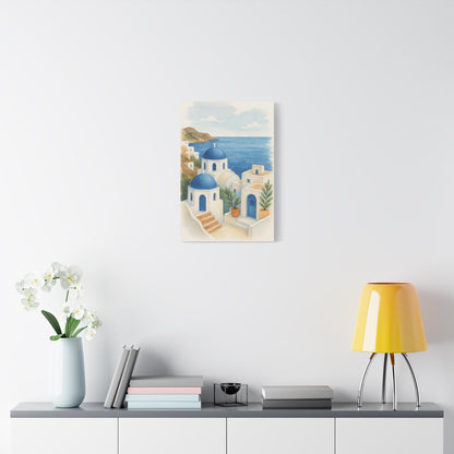 Greek Island Canvas Wall Art, Mediterranean Home Decor