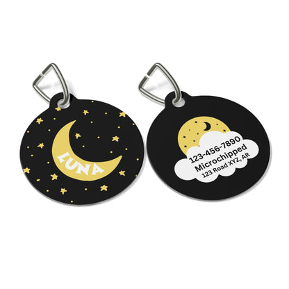 Pet Tag - Moon and Stars Design