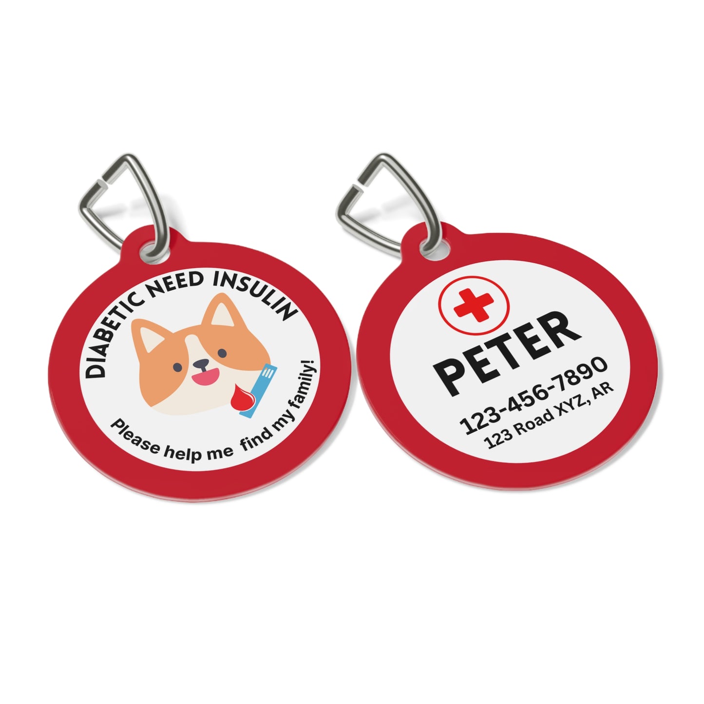 Pet Tag - Medical Pet Id for Diabetic Dogs