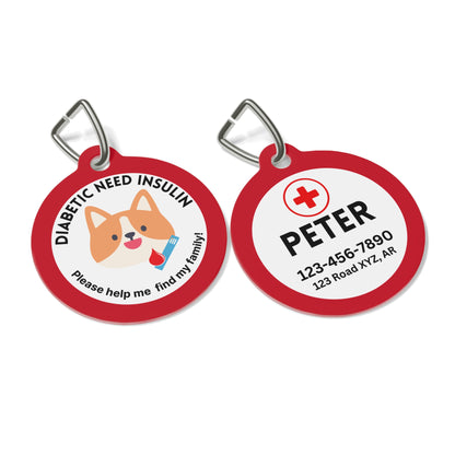 Pet Tag - Medical Pet Id for Diabetic Dogs