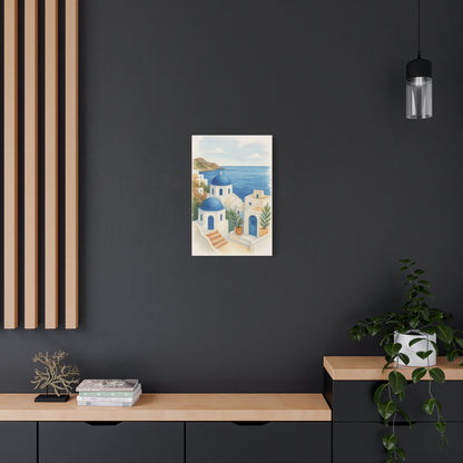 Greek Island Canvas Wall Art, Mediterranean Home Decor