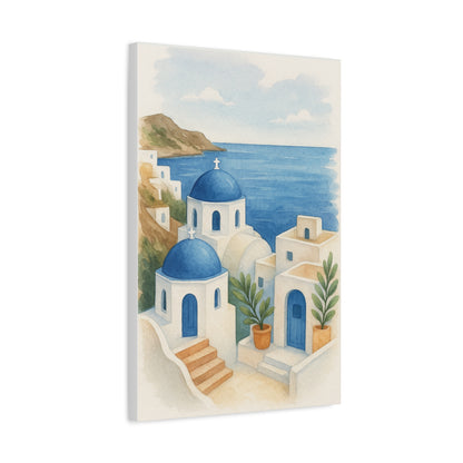 Greek Island Canvas Wall Art, Mediterranean Home Decor