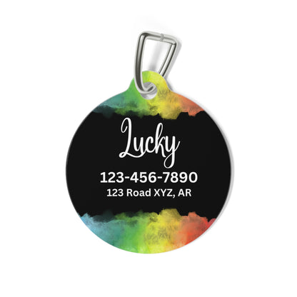 Pet Tag - Rainbow Paw Print Spread Love