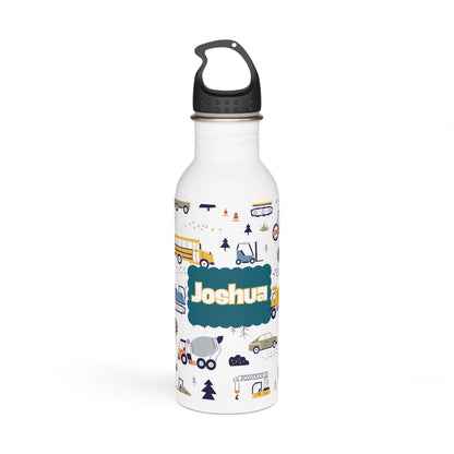 Personalized Children's Water Bottle with Truck Pattern 20oz