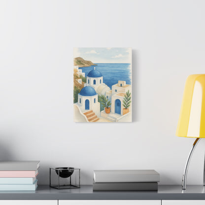 Greek Island Canvas Wall Art, Mediterranean Home Decor
