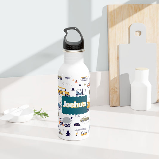 Personalized Children's Water Bottle with Truck Pattern 20oz