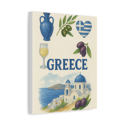 Greek Inspired Canvas Wall Art, Mediterranean Home Decor