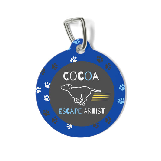 Pet Tag - Escape Artist Blue