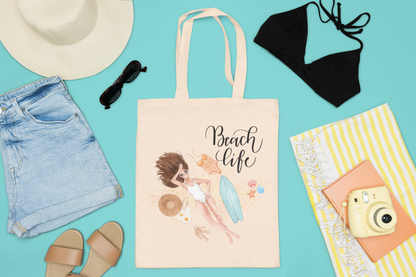 Beach Life Cotton Canva Tote Bag