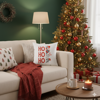 Christmas Critters HO HO HO Decorative Pillow
