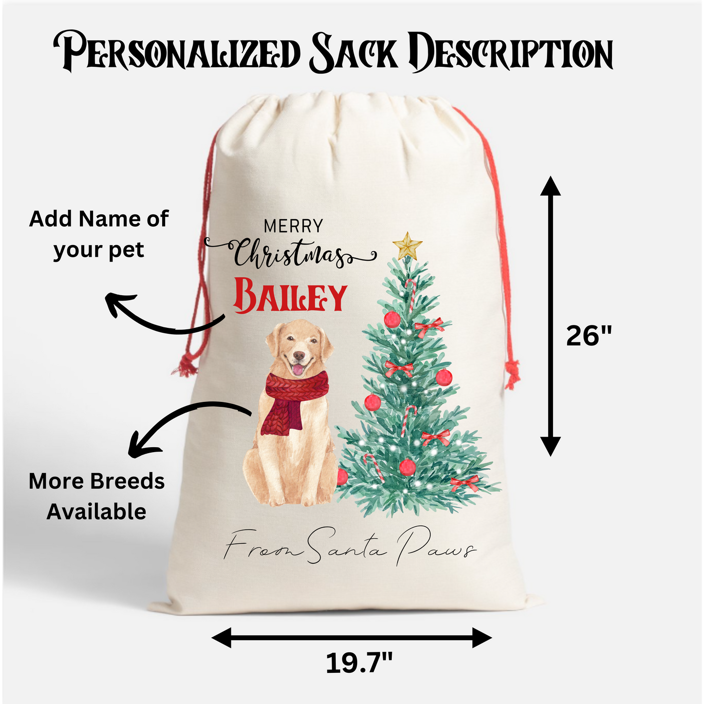 Personalized Dog Christmas Sack