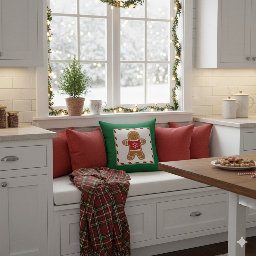 Gingerbread Man Decorative Pillow