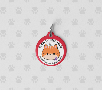 Medical Pet Tag for Cats with Epilepsy