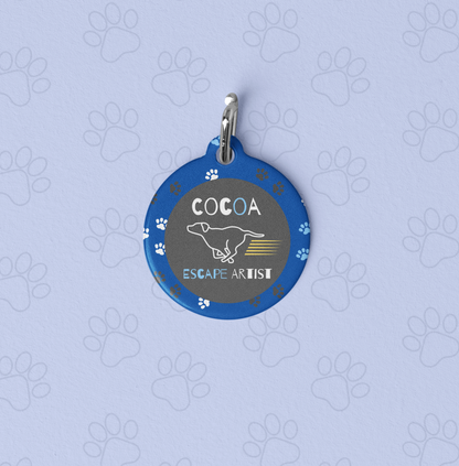 Pet Tag - Escape Artist Blue