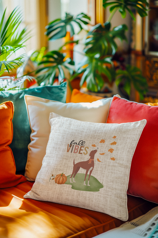Fall Vibes with Dog Decorative Pillow