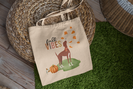Fall Vibes Dog Tote Bag