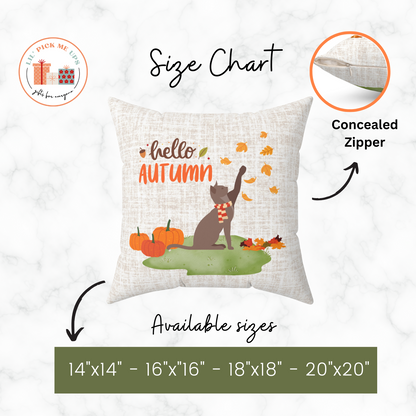 Fall Vibes Cat Decorative Pillow