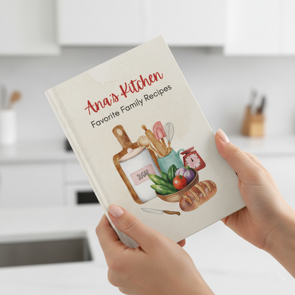 Personalized Favorite Family Recipes Hardcover Kitchen Recipe Book