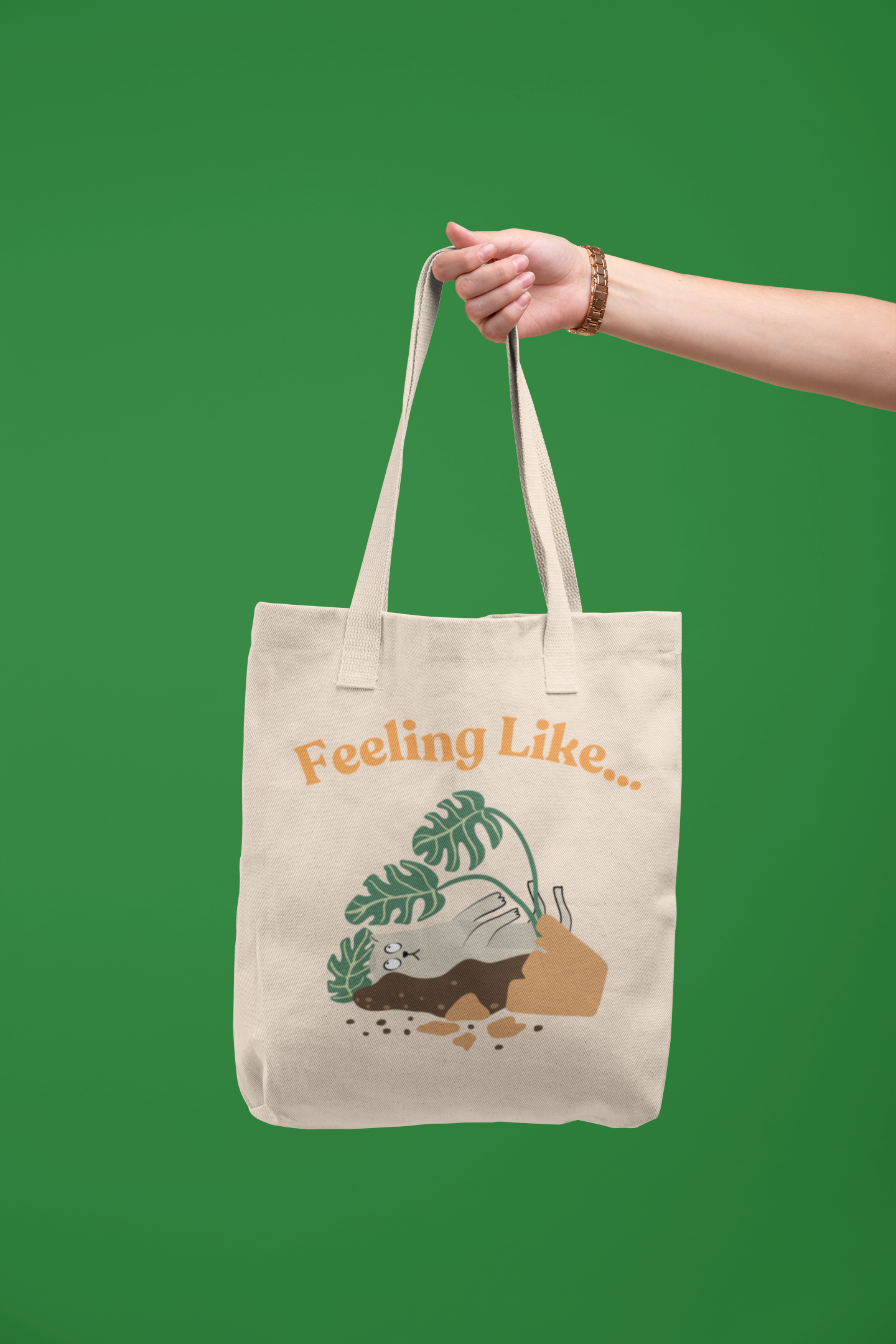 Feeling Like Natural Cotton Canva Tote Bag