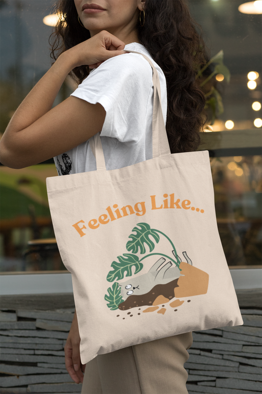 Feeling Like Natural Cotton Canva Tote Bag