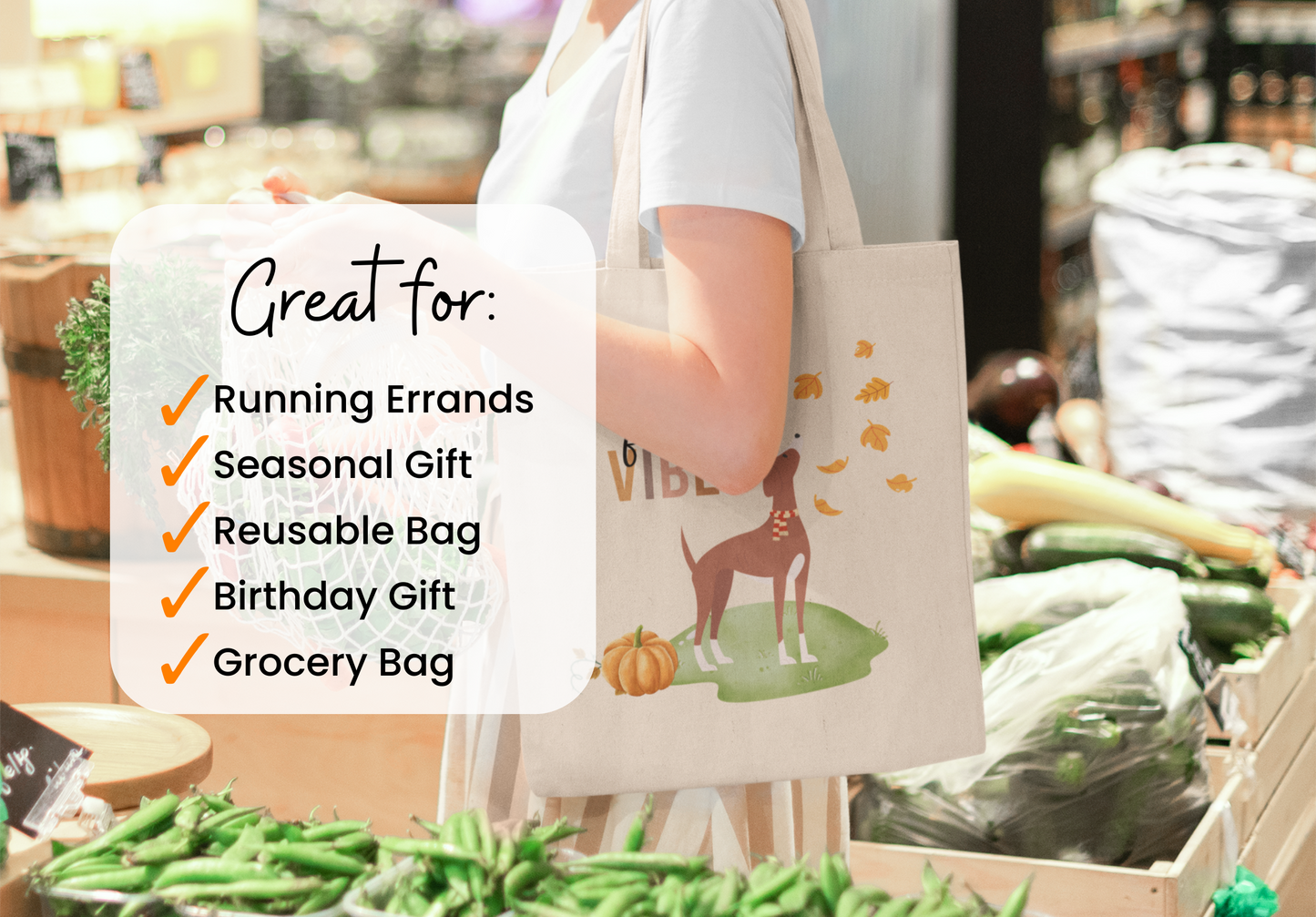 Fall Vibes Dog Tote Bag