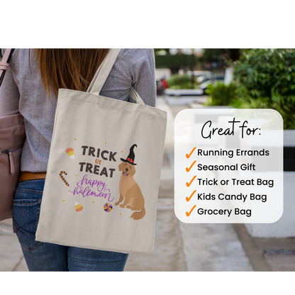 Halloween Dog Tote Bag, Trick or Treat Candy Bag