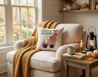 Happy Halloween Cute Ghost Decorative Couch Pillow for Fall & Halloween