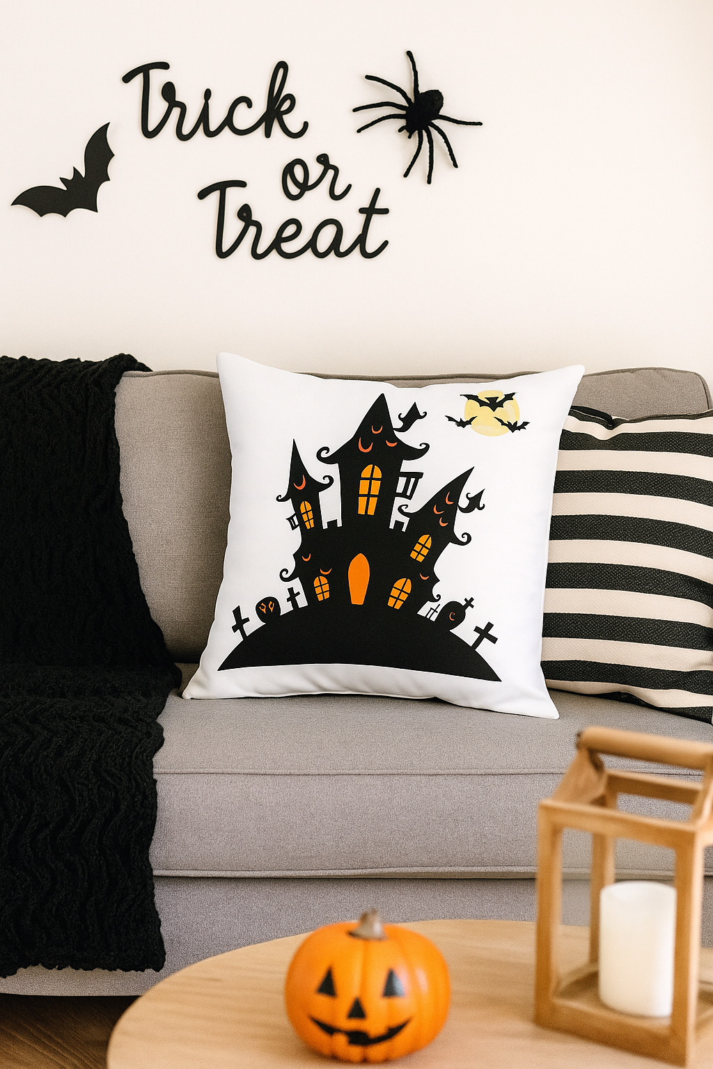 Haunted House Decorative Pillow