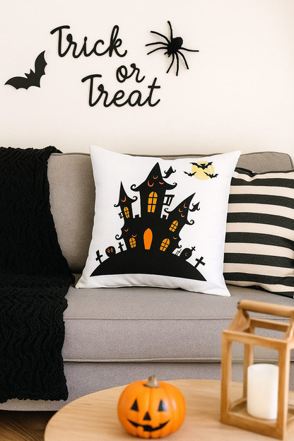 Haunted House Decorative Pillow