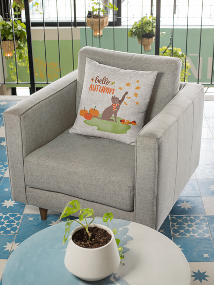 Fall Vibes Cat Decorative Pillow