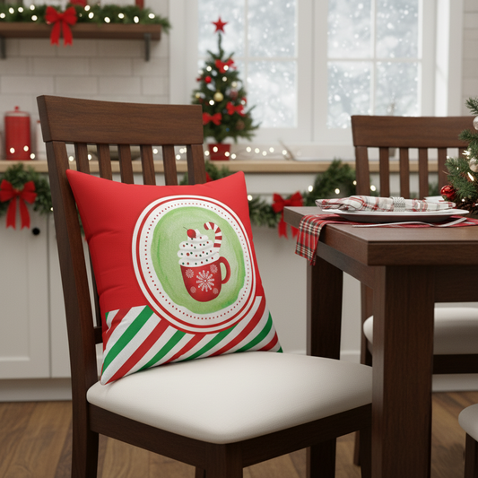 Hot Cocoa Christmas Decorative Pillow