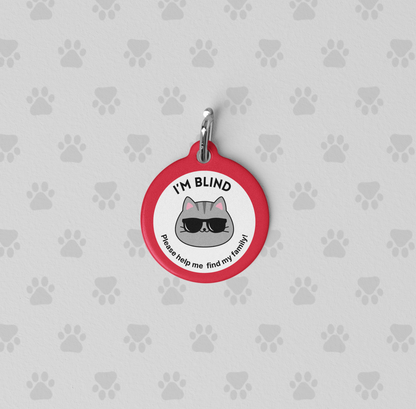 Pet Tag - Medical ID Tag for Blind Cats